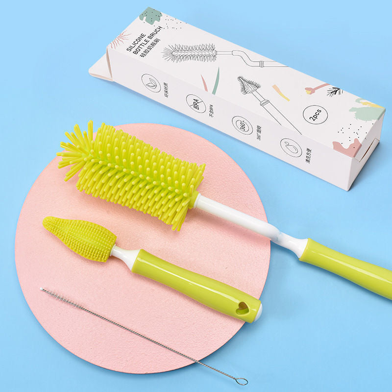 Baby Silicone Baby Bottle Brush Straw Scrubbing