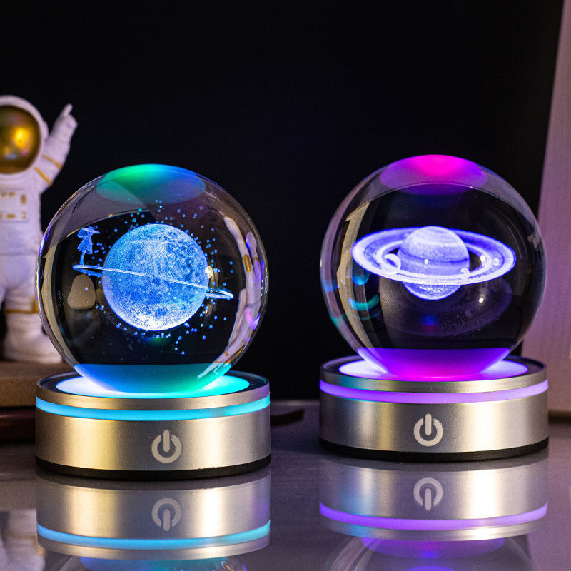 Creative 3D Inner Carving Luminous Crystal Ball