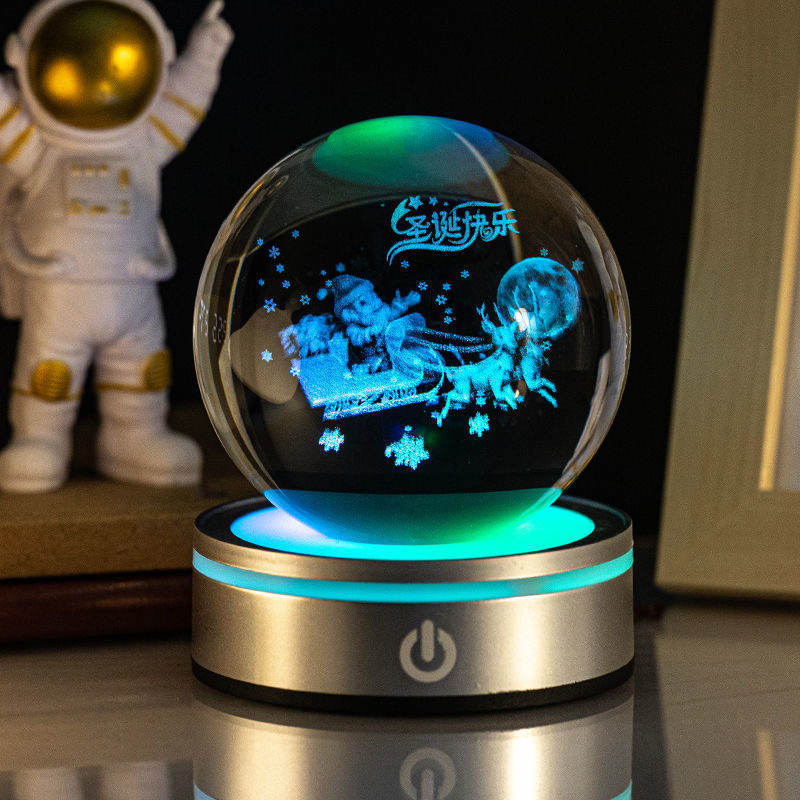 Creative 3D Inner Carving Luminous Crystal Ball